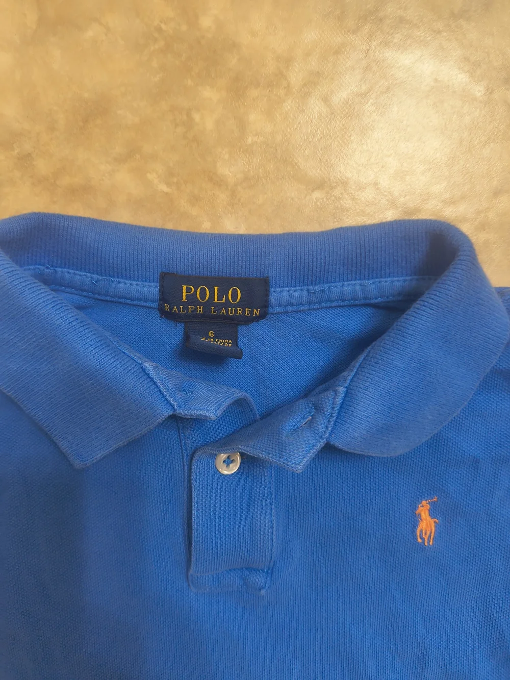 Ralph Lauren Bright Royal Blue Polo Shirt with Orange Pony